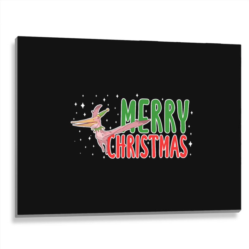 Christmas Pterosaurs Dinosaur Pteranodon Xmas Tree Metal Print Horizontal | Artistshot