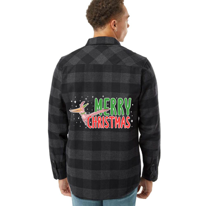 Christmas Pterosaurs Dinosaur Pteranodon Xmas Tree Flannel Shirt | Artistshot