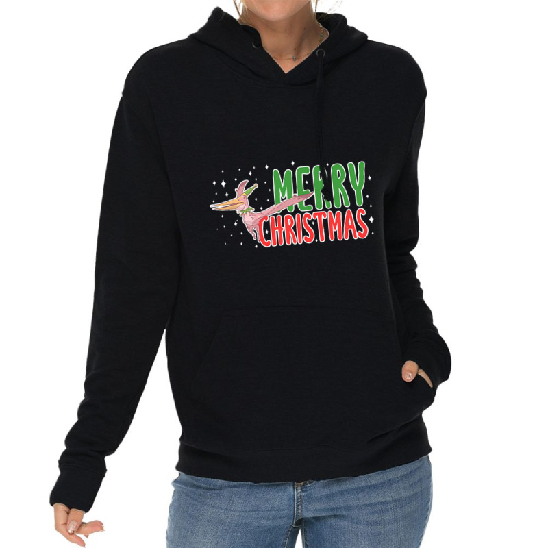 Christmas Pterosaurs Dinosaur Pteranodon Xmas Tree Lightweight Hoodie | Artistshot