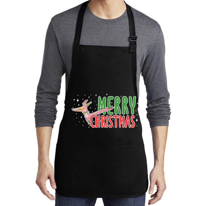 Christmas Pterosaurs Dinosaur Pteranodon Xmas Tree Medium-length Apron | Artistshot