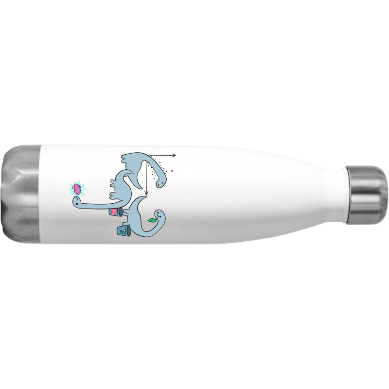 Dino Dinosaur Machine Learning Algorithm Data Scie Stainless Steel Water Bottle | Artistshot