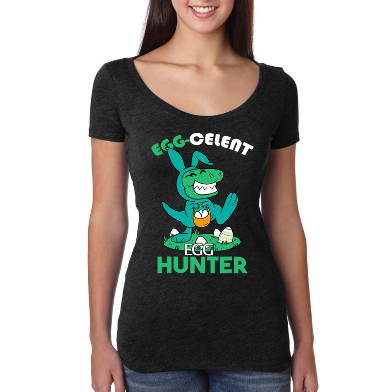 Egg Celent Egghunter Trex Dinosaur Easter Women's Triblend Scoop T-shirt | Artistshot