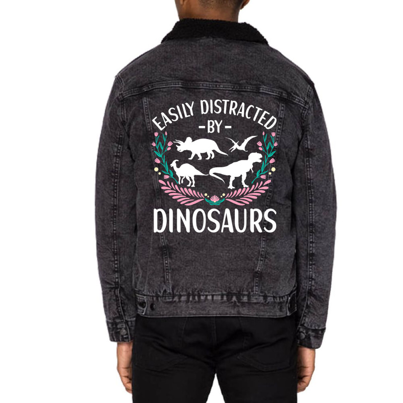 Dinosaur Outfit For Dino Lovers Apparel Women Girl Unisex Sherpa-lined Denim Jacket | Artistshot