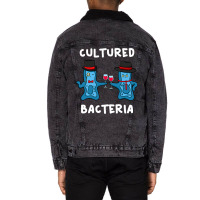 Cultured Bacteria Bacteriologist Microbiologist Bi Unisex Sherpa-lined Denim Jacket | Artistshot