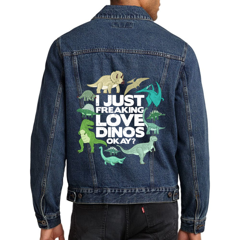 Dinosaur Tshirt Dino Lover Tee Dino Gift Dinosaur Men Denim Jacket | Artistshot