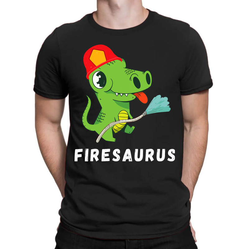 Firefighter Volunteer Fireman Dinosaur Funny Dino  T-shirt | Artistshot