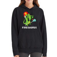 Firefighter Volunteer Fireman Dinosaur Funny Dino  Vintage Hoodie | Artistshot