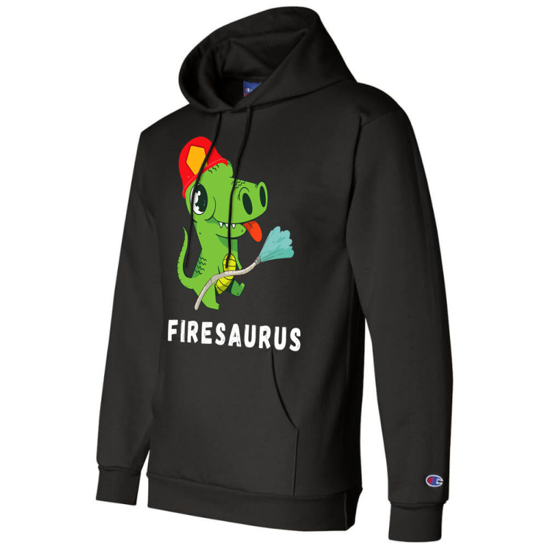 Firefighter Volunteer Fireman Dinosaur Funny Dino  Champion Hoodie | Artistshot