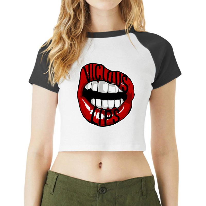 Vicious Lips Raglan Crop Top by JACQUELINEJACKSON | Artistshot