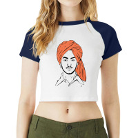 Bhagat Singh The Punjabi Indian Hero Freedom Fighter Shirt Raglan Crop Top | Artistshot