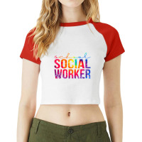 School Social Worker Tie Dye Appreciation For Work Raglan Crop Top | Artistshot