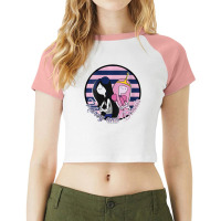 Womens Cn Adventure Time Marcy And Bonnie Striped Portrait Raglan Crop Top | Artistshot