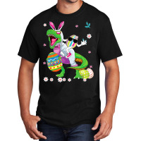 Easter Dinosaur Bunny Ears Easter Basket Stuffers  Basic T-shirt | Artistshot