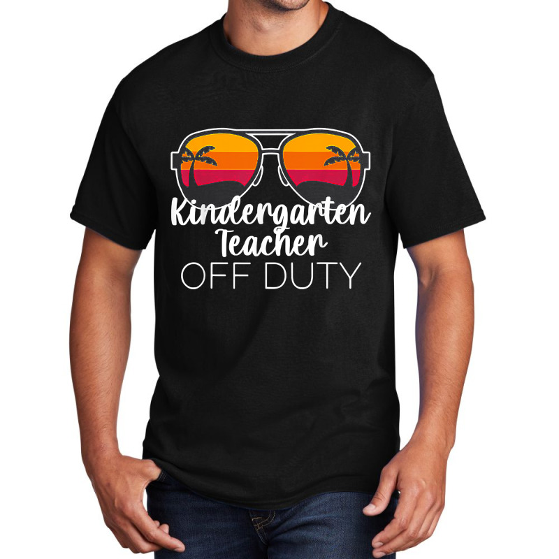 Kindergarten Teacher Off Duty Sunglasses Beach Sunset Basic T-shirt | Artistshot