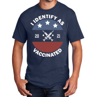 I Identify As Vaccinated American Us Flag Vintage Basic T-shirt | Artistshot