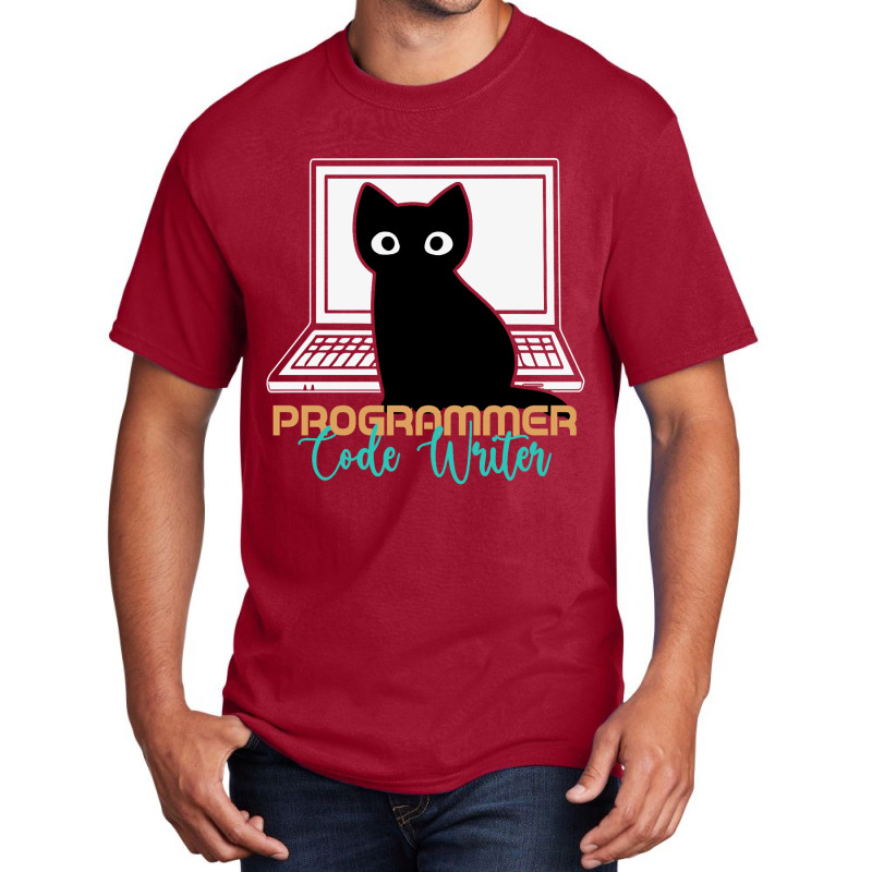 Funny Cat Programmer Code Writer Programming Codin Basic T-shirt | Artistshot