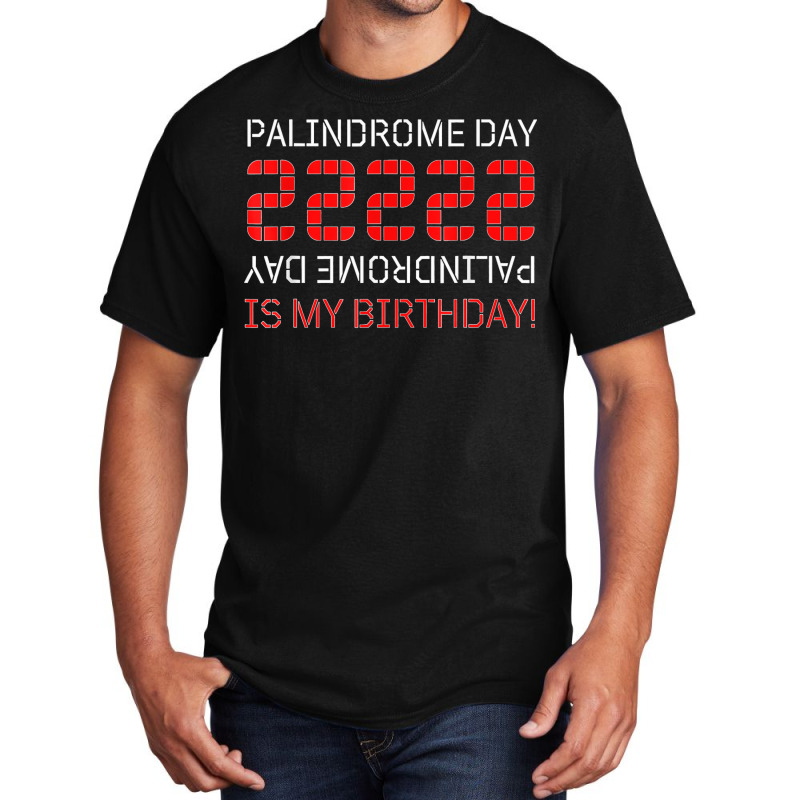 Palindrome Day 22222 Is My Birthday February 22 2022 Twosday T Shirt Basic T-shirt | Artistshot