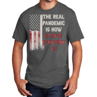 The Real Pandemic Is How Stupid Everyone Is 1776 Vintage T Shirt Basic T-shirt | Artistshot