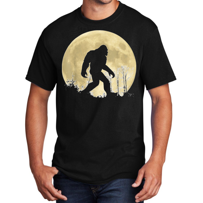 Funny Bigfoot Sasquatch Full Moon Forest T Shirt Basic T-shirt | Artistshot