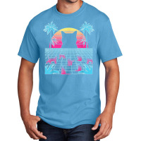 Vaporwave Cats Palm Trees Aesthetic Japanese Kawaii T Shirt Basic T-shirt | Artistshot