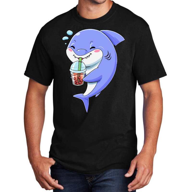 Shark Bubble Tea T  Shirt Shark Bubble Tea Sea Boba Milk Tea Chinese A Basic T-shirt by sengeryasmin | Artistshot