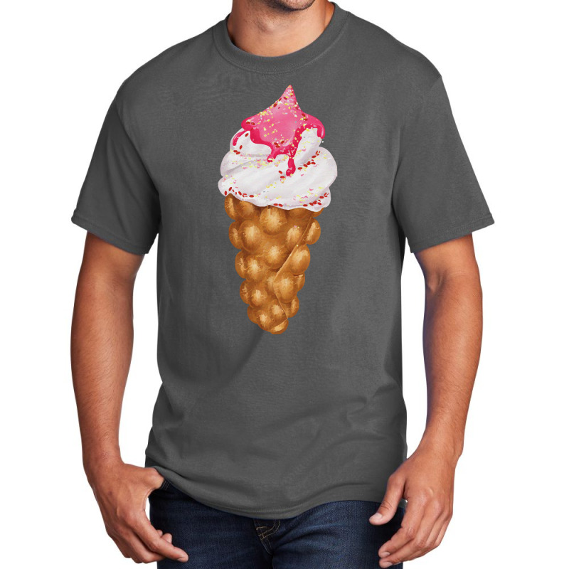 Bubble Waffle Ice Cream T  Shirt Egg Bubble Waffle Vanilla Ice Cream W Basic T-shirt by ebertlance489 | Artistshot