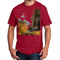 Famous Paintings T  Shirt Indians Spear Fishing By Albert Bierstadt. T Basic T-shirt | Artistshot