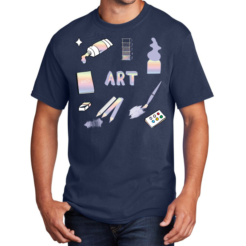 Pastel Rainbow Art School Subject Pack Basic T-shirt | Artistshot