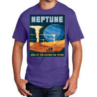 Retro Neptune Gaze At The Geysers On Triton Space Tourism T Shirt Basic T-shirt | Artistshot