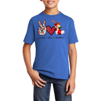 Peace Love Christmas Tis The Season Christmas Family Pajamas T Shirt Basic Youth T-shirt | Artistshot