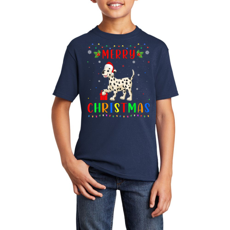 Xmas Light Dalmatian Dog Design Matching Christmas Pajama T Shirt Basic Youth T-shirt by roussoevjaapg6u | Artistshot