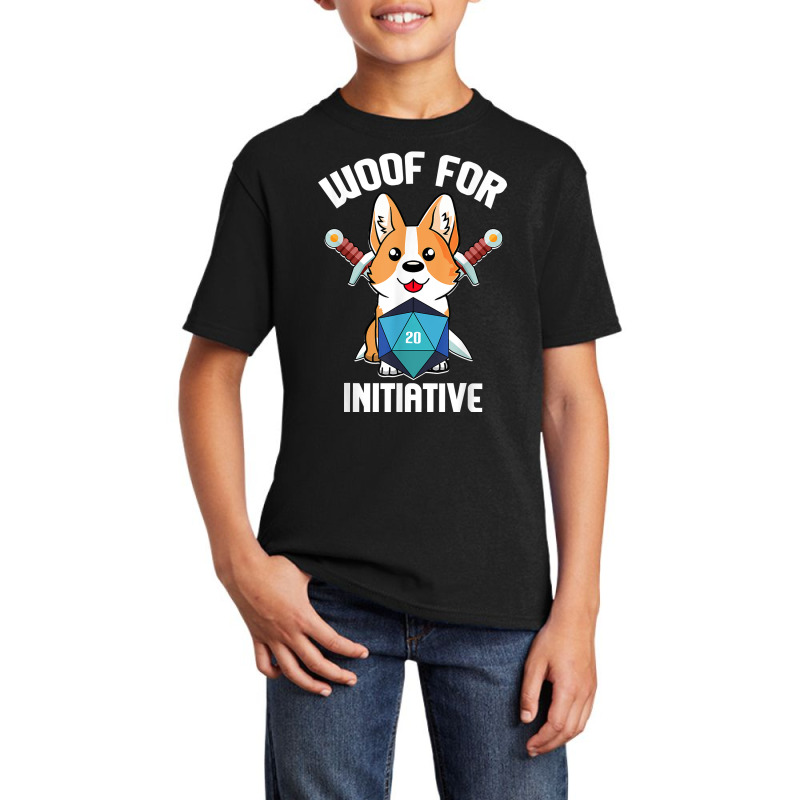 Woof For Initiative Funny Corgi D20 Rpg Tabletop Gamer Dogs T Shirt Basic Youth T-shirt by cucciailleveretcq | Artistshot