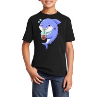 Shark Bubble Tea T  Shirt Shark Bubble Tea Sea Boba Milk Tea Chinese A Basic Youth T-shirt | Artistshot