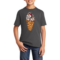 Bubble Waffle Ice Cream T  Shirt Egg Bubble Waffle Vanilla Ice Cream W Basic Youth T-shirt | Artistshot