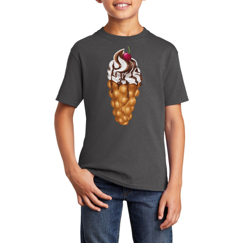 Bubble Waffle Ice Cream T  Shirt Egg Bubble Waffle Vanilla Ice Cream W Basic Youth T-shirt by fframi817 | Artistshot