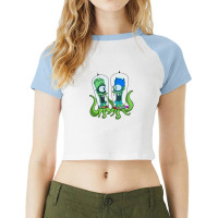 Kang Man And Kodos Sidekick For Fan Raglan Crop Top | Artistshot