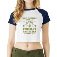 Combat Engineer Smiles Usa Military Sapper Premium Raglan Crop Top | Artistshot