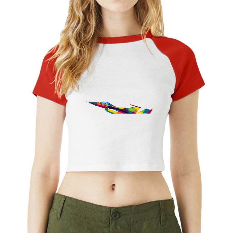 F-16 Fighting Falcon-fcq6y Raglan Crop Top by Kanmosrin52 | Artistshot