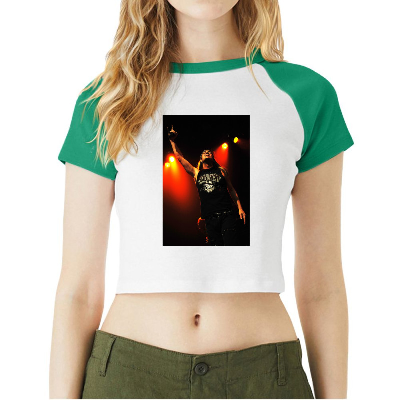 Johnny Solinger Of Skid Row Framed Art Print Raglan Crop Top by cm-arts | Artistshot