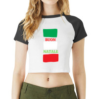 Buon Natale Raglan Crop Top | Artistshot