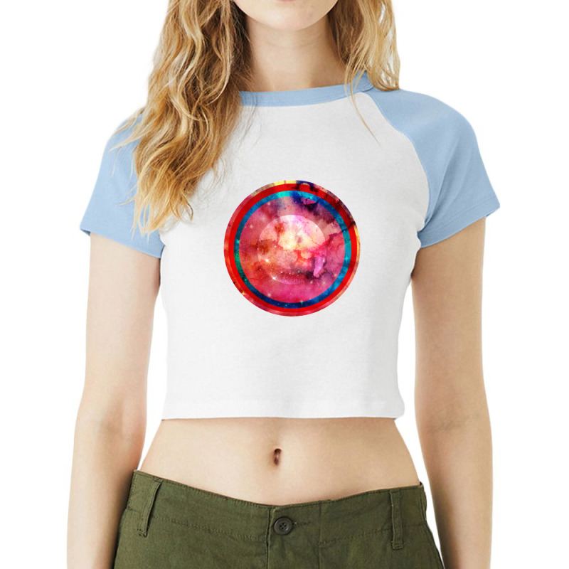 Eye Of The Planet Raglan Crop Top | Artistshot