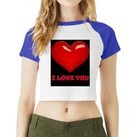 I Love You. Raglan Crop Top | Artistshot