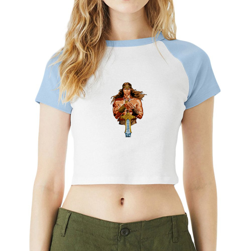 The Barbarian Raglan Crop Top by MarkDesharnais | Artistshot