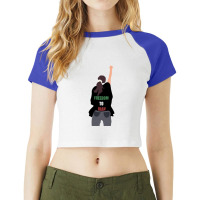 Mahsa Amini Girl Support Raglan Crop Top | Artistshot