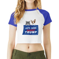 Cats And Dogs Against Trump Raglan Crop Top | Artistshot