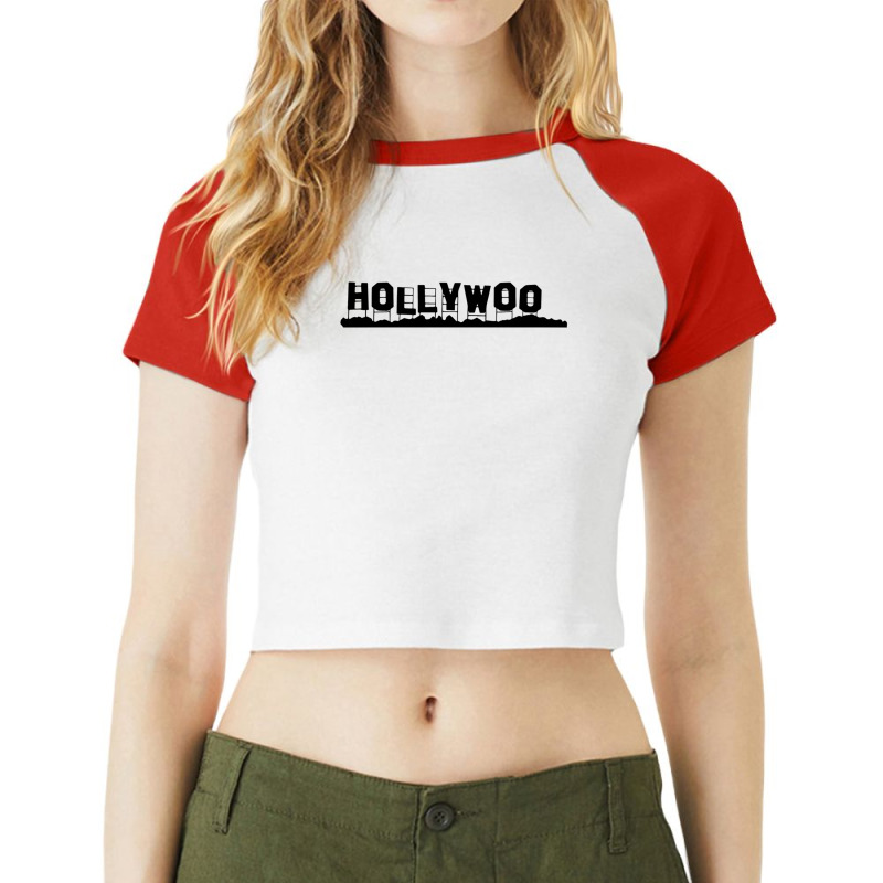 Bojack Horseman Dark Hollywoo Sign Gift Raglan Crop Top by ClintonSoto | Artistshot