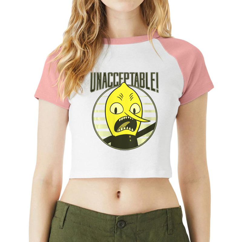 Womens Cn Adventure Time Lemongrab Unacceptable V-neck Raglan Crop Top by cm-arts | Artistshot