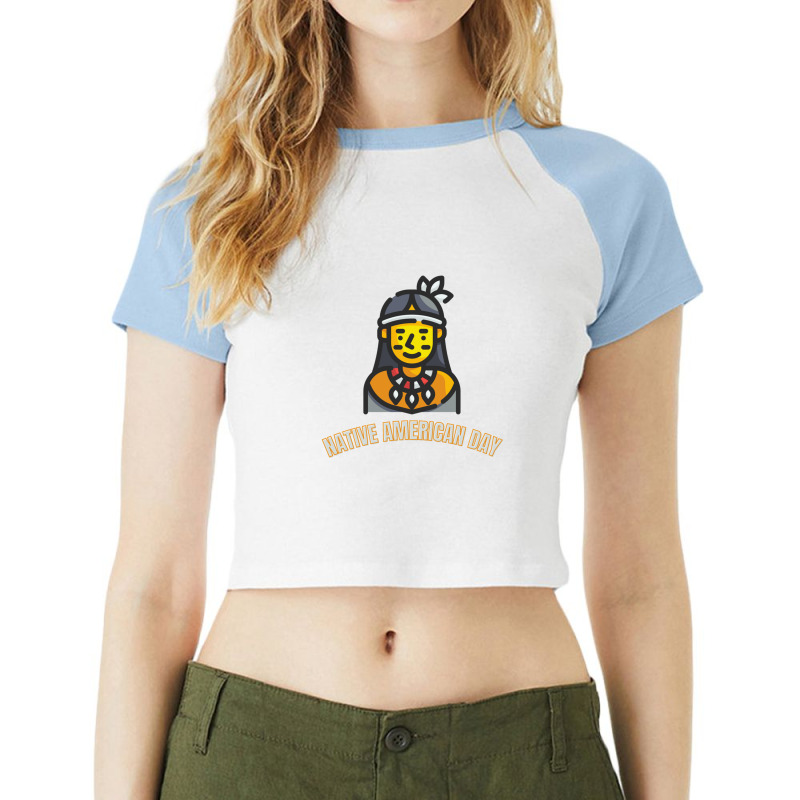 Native American Day Raglan Crop Top by WilmaMorgan | Artistshot