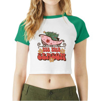 Tis The Season - Christmas Raglan Crop Top | Artistshot