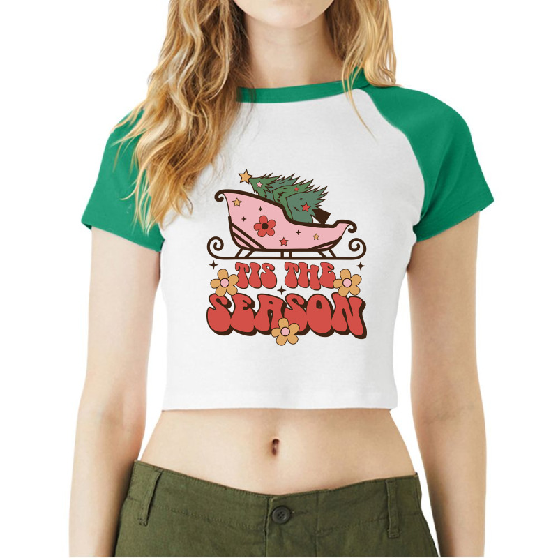 Tis The Season - Christmas Raglan Crop Top by Sheppard Karena | Artistshot